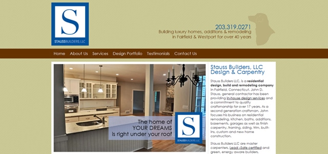 Stauss Builders Website Design